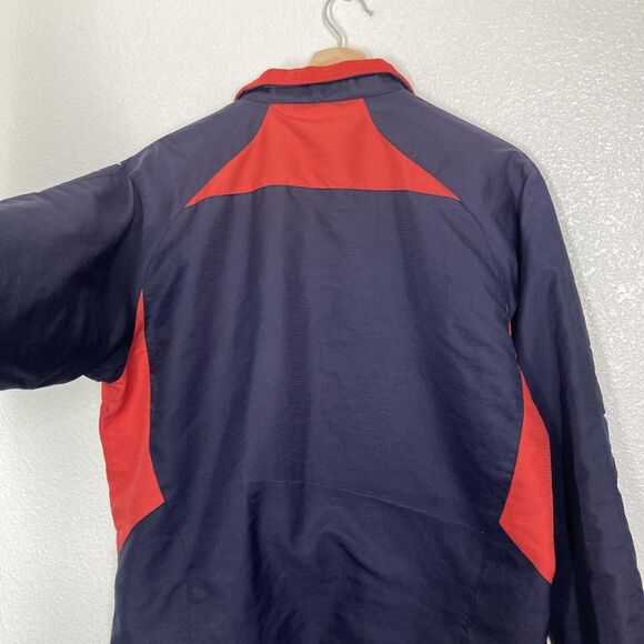 Arena Jacket Womens Medium Navy Red Full Zip Track Warm Up Swim Team 170 - Picture 15 of 16